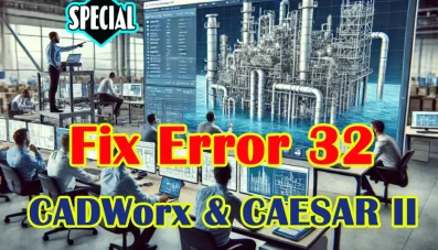 CADWorx & CAESAR II: پایان کابوس Error 32!